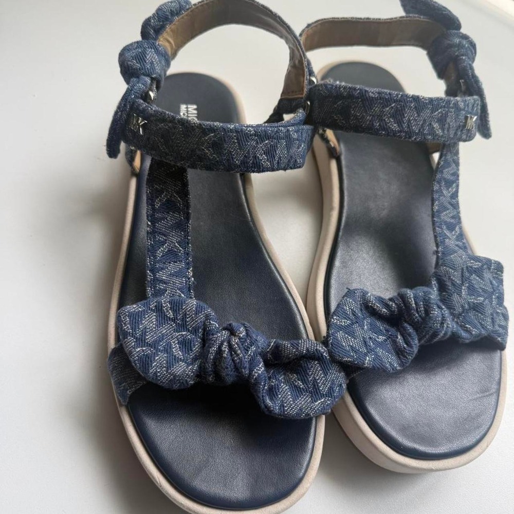 Michael Kors Denim Logo Sandals Size 9